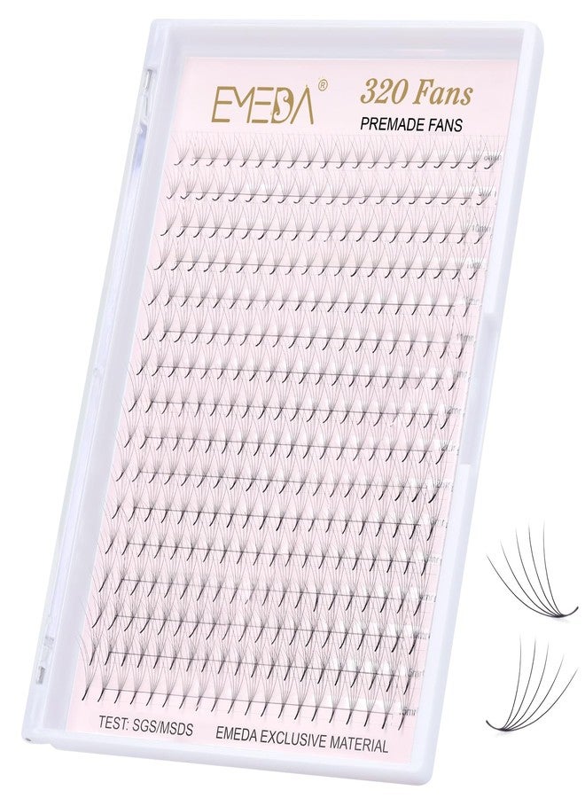 EMEDA 320 Fans Premade Lash Fans Pointy Thin Base XL Boxes Premade Fans Eyelash Extensions Stable D Curl Lash Extension Premade Fans Pre Fanned Volume Lash Extensions (5D-0.07-D-8-15mm) - Image 1